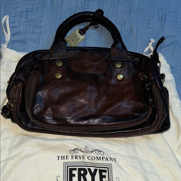 Frye Rich Brown Leather Satchel - Picture 2 of 4